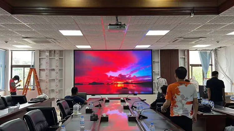 Cambodia Conference Room P1.25 COB LED Display 3.6m*2.025m