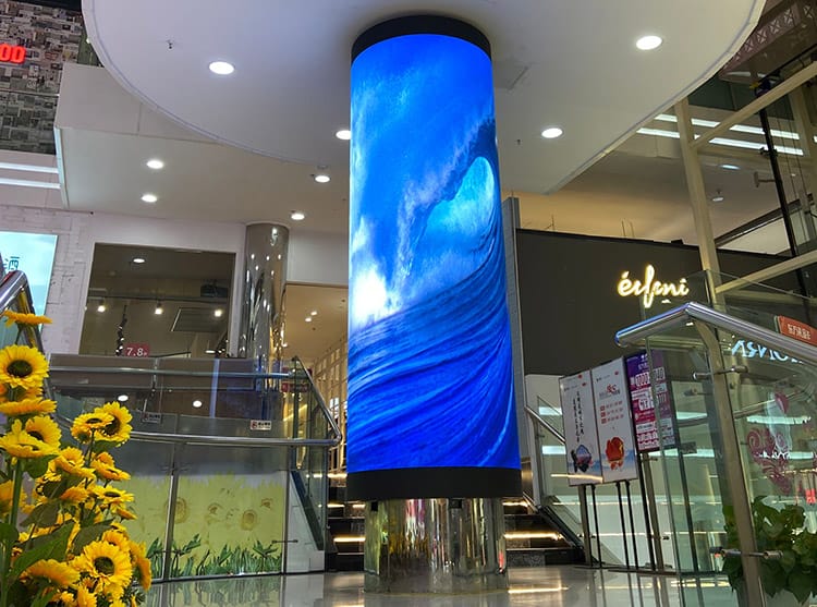 P1.875 Cylinder LED Screen in Shopping Mall